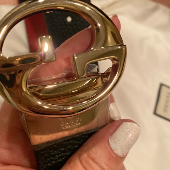 GUCCI GG Interlocking Buckle Reversible Black/Red Belt - Picture 9 of 15